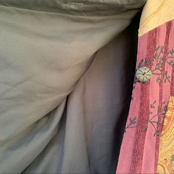 Vintage Liz & Me mixed media tapestry mandarin collar jacket - Picture 5 of 7